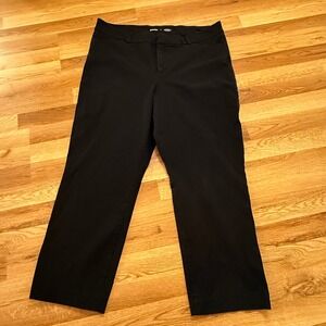 Old Navy Women's Plus Size 18 High-Rise Pixie Straight‎ Leg Pants Black Workwear